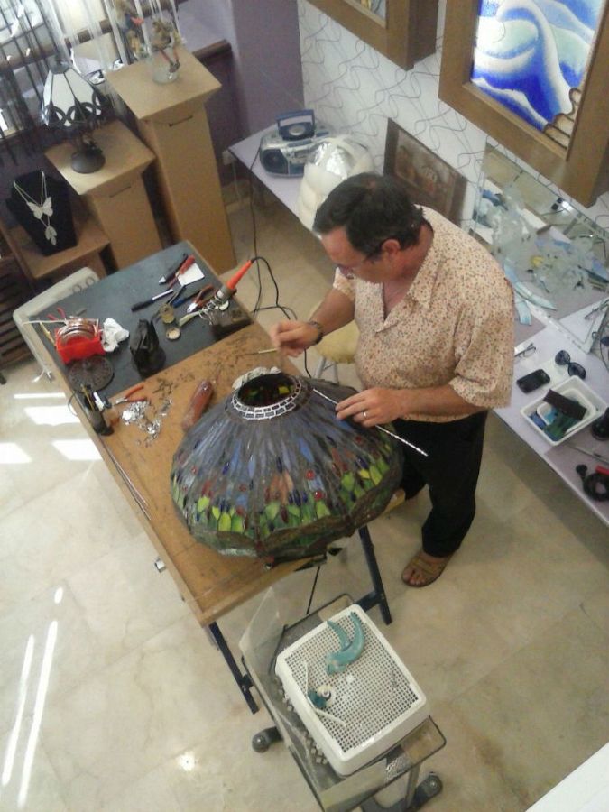 restauración lámpara tiffany