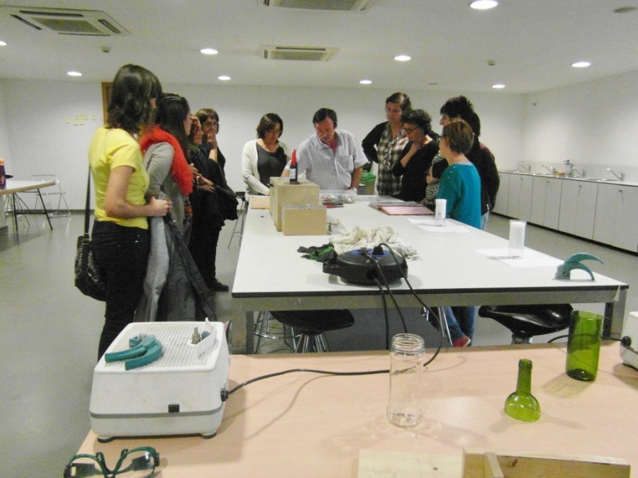 taller vidrio reciclado